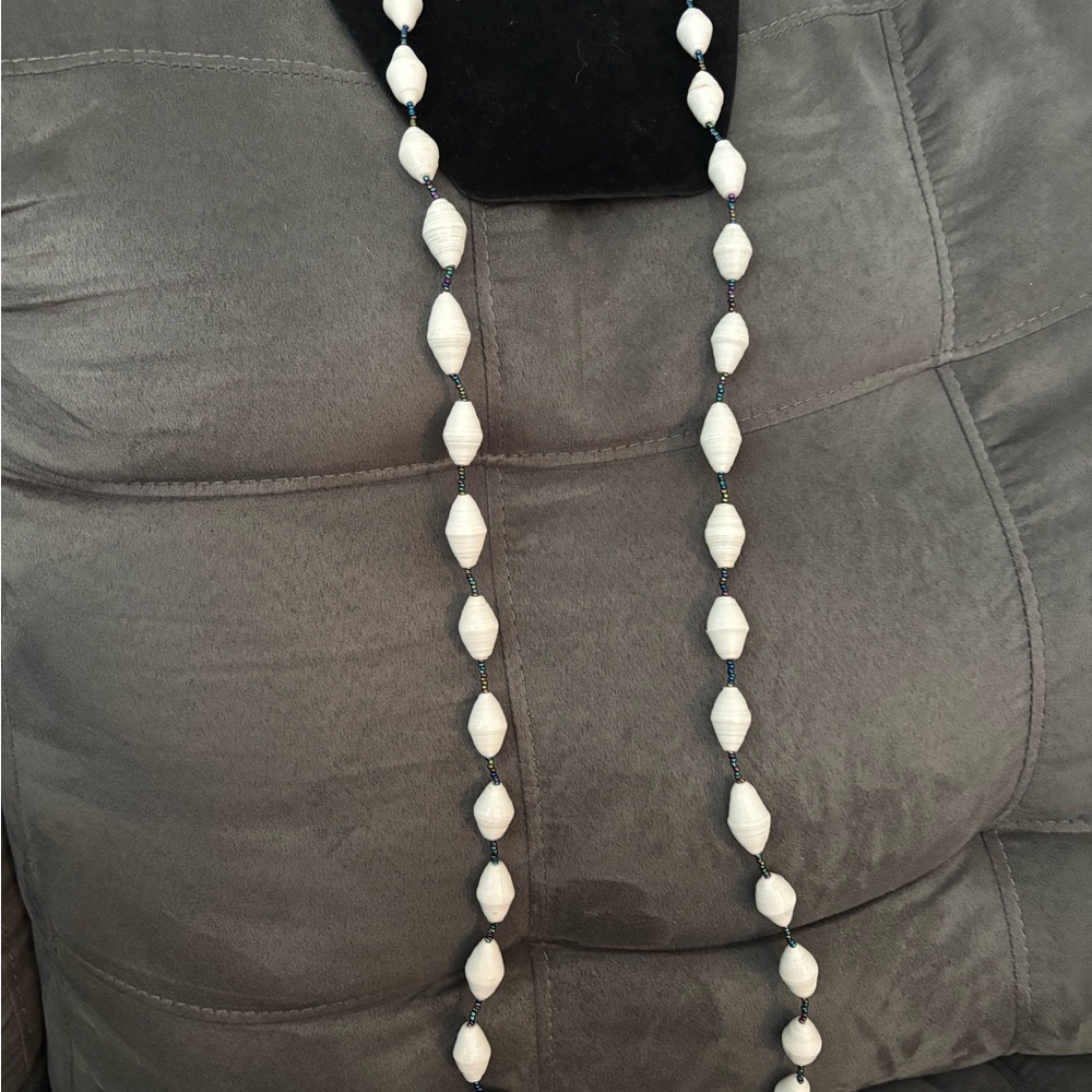 Elegant White Shell Necklace. New handmade in Rwanda